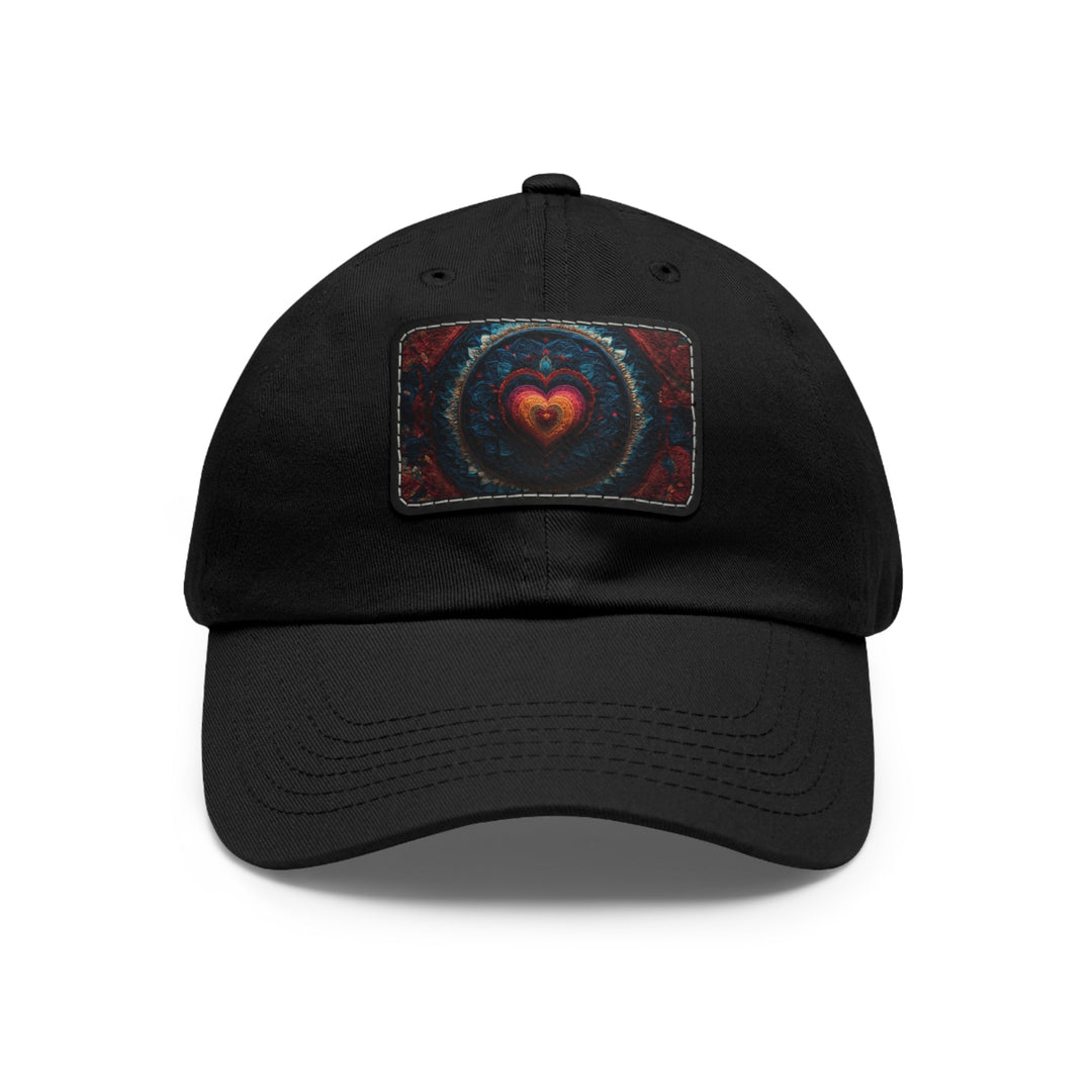 Vibrant Heart Layers - Dad Hat - Hats - g(0D·IO) - Black / Black patch - Rectangle - One size