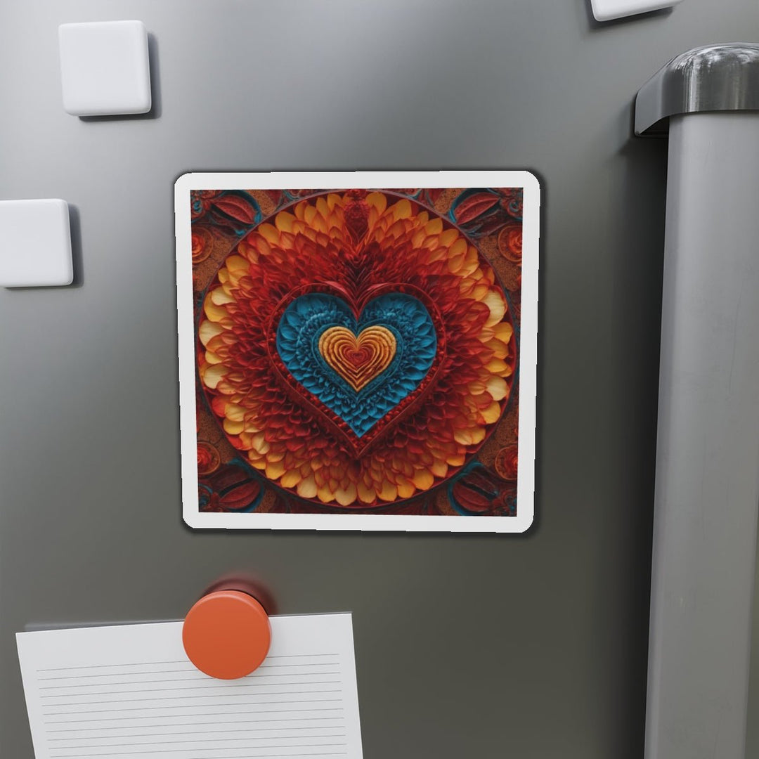 Vibrant Heart Layers - Die-cut Magnet - Home Decor - g(0D·IO) - 6 × 6" - Die-Cut - 1 pc