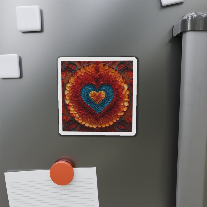 Vibrant Heart Layers - Die-cut Magnet - Home Decor - g(0D·IO) - 6 × 6" - Die-Cut - 1 pc