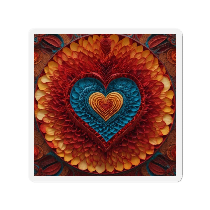 Vibrant Heart Layers - Die-cut Magnet - Home Decor - g(0D·IO) - 4" x 4" - Die-Cut - 1 pc