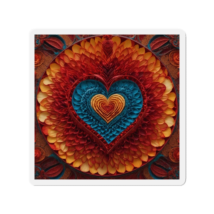 Vibrant Heart Layers - Die-cut Magnet - Home Decor - g(0D·IO) - 5" x 5" - Die-Cut - 1 pc