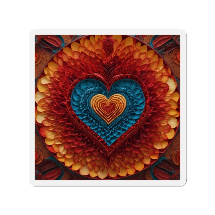 Vibrant Heart Layers - Die-cut Magnet - Home Decor - g(0D·IO) - 3" x 3" - Die-Cut - 1 pc