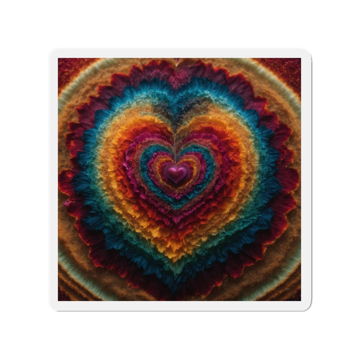 Vibrant Heart Layers - Die-cut Magnet - Home Decor - g(0D·IO) - 4" x 4" - Die-Cut - 1 pc
