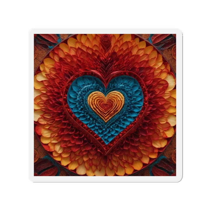Vibrant Heart Layers - Die-cut Magnet - Home Decor - g(0D·IO) - 2" x 2" - Die-Cut - 1 pc