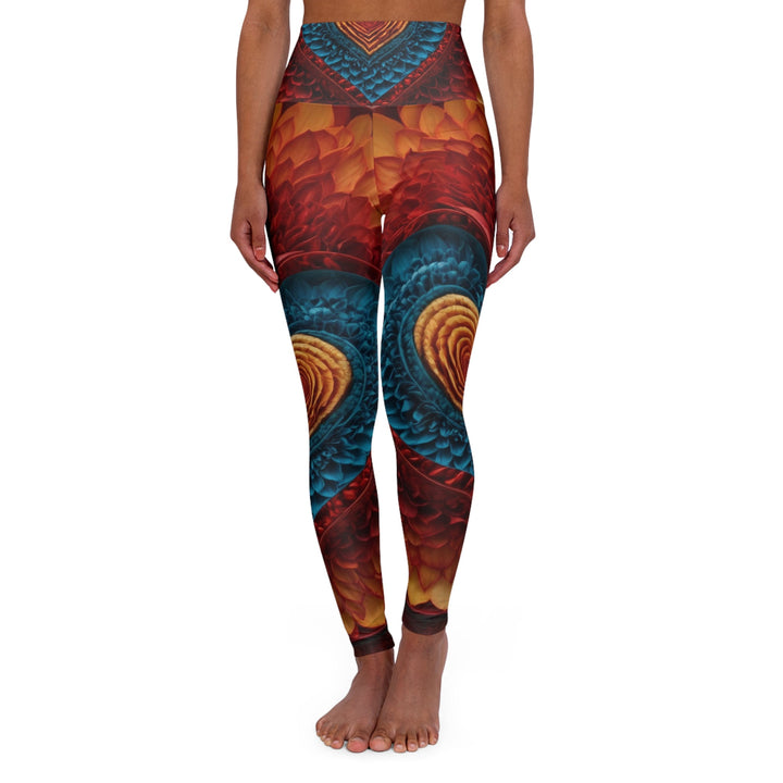 Vibrant Heart Layers - High Waisted AOP Yoga Leggings - All Over Prints - g(0D·IO) - XS - -