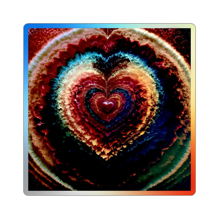 Vibrant Heart Layers - Holographic Die-Cut Sticker - Paper products - g(0D·IO) - 6" × 6" - Die-Cut - Holographic