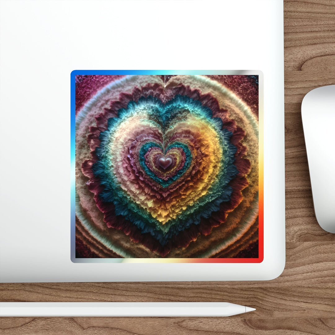 Vibrant Heart Layers - Holographic Die-Cut Sticker - Paper products - g(0D·IO) - 5" × 5" - Die-Cut - Holographic