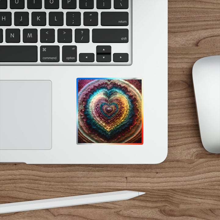 Vibrant Heart Layers - Holographic Die-Cut Sticker - Paper products - g(0D·IO) - 5" × 5" - Die-Cut - Holographic