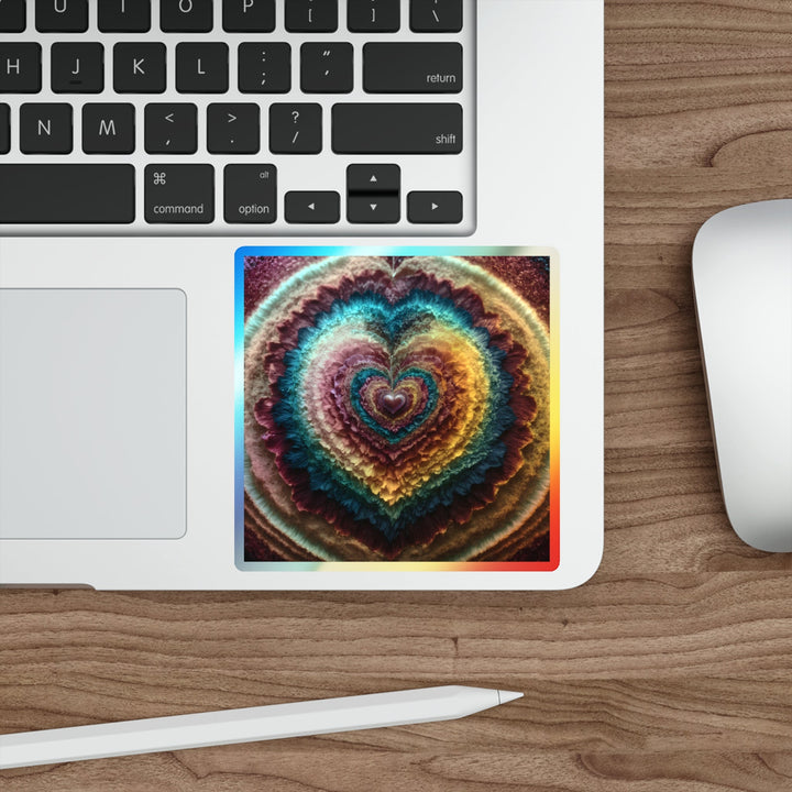 Vibrant Heart Layers - Holographic Die-Cut Sticker - Paper products - g(0D·IO) - 5" × 5" - Die-Cut - Holographic