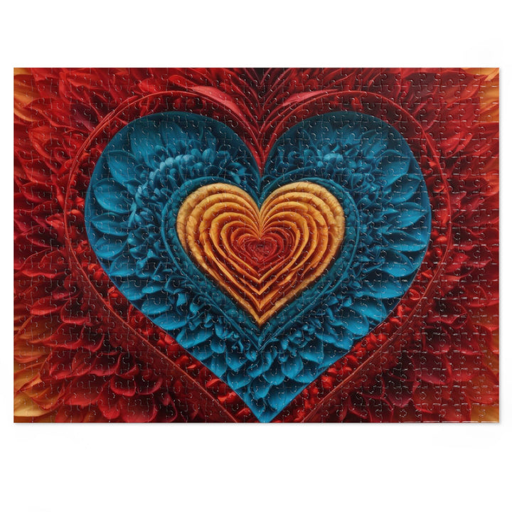 Vibrant Heart Layers - Jigsaw Puzzle (100, 252, 500, 1000 pieces) - Puzzle - g(0D·IO) - 20.5" × 15" (500 pcs) - -