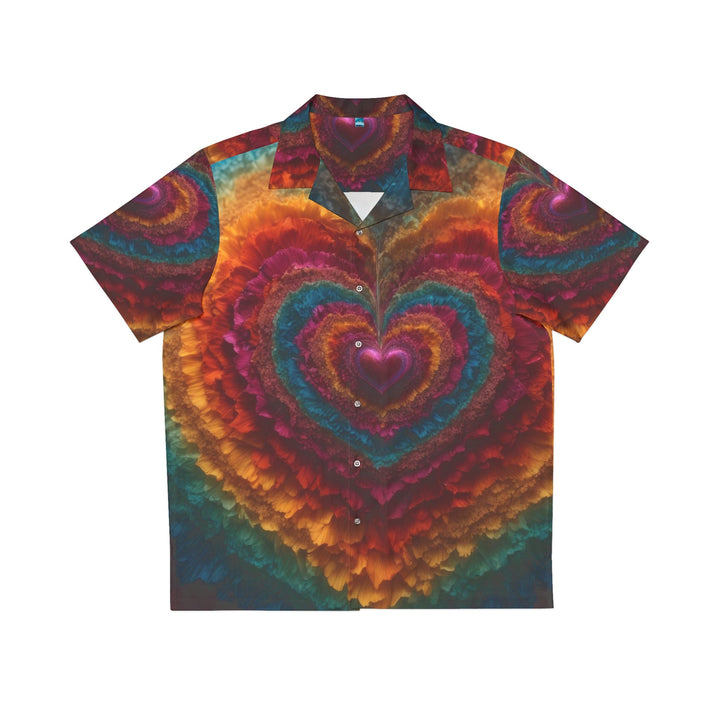 Vibrant Heart Layers - Men's Hawaiian Shirt - All Over Prints - g(0D·IO) - S - White -