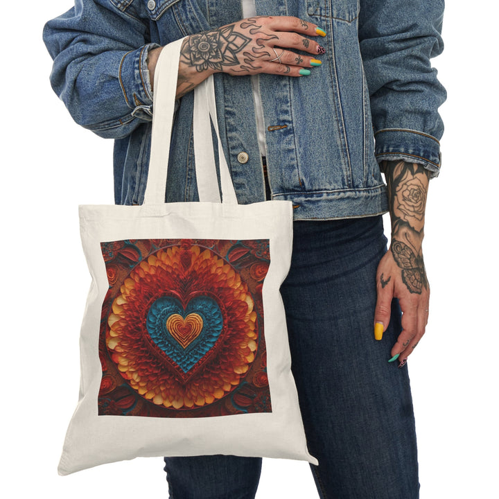 Vibrant Heart Layers - Natural Tote Bag - Bags - g(0D·IO) - 15" x 16" - Natural -