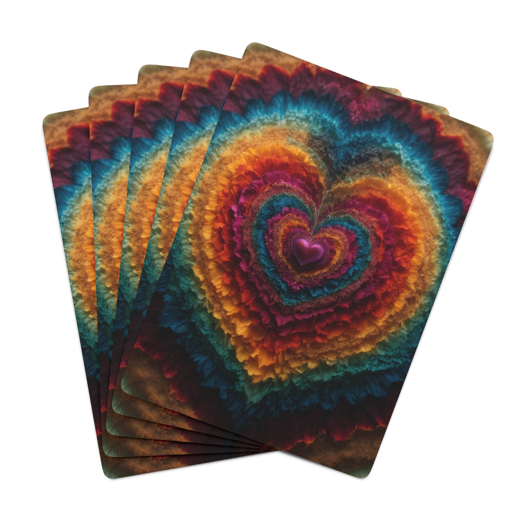 Vibrant Heart Layers - Poker Cards - Paper products - g(0D·IO) - 2.47" x 3.47" - White - Semi Glossy