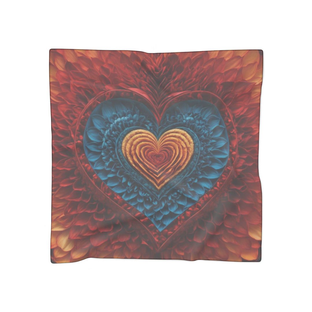 Vibrant Heart Layers - Poly Scarf - Accessories - g(0D·IO) - Poly voile - 50" × 50" -