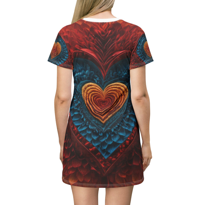 Vibrant Heart Layers - T-Shirt Dress - All Over Prints - g(0D·IO) - XS - -