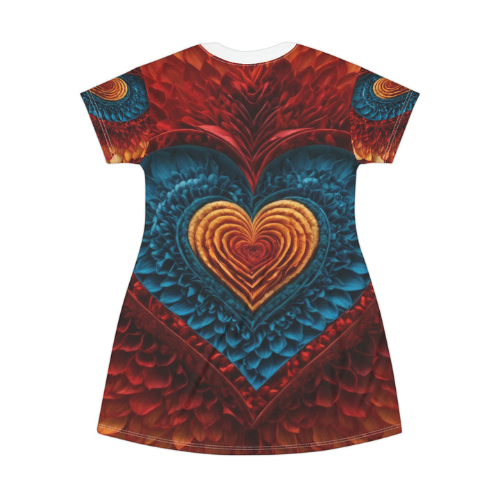 Vibrant Heart Layers - T-Shirt Dress - All Over Prints - g(0D·IO) - XS - -