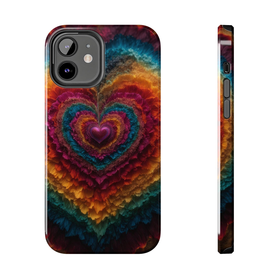 Vibrant Heart Layers - Tough Phone Case - Phone Case - g(0D·IO) - iPhone 12 - -