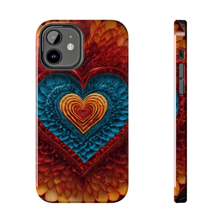 Vibrant Heart Layers - Tough Phone Case - Phone Case - g(0D·IO) - iPhone 12 - -