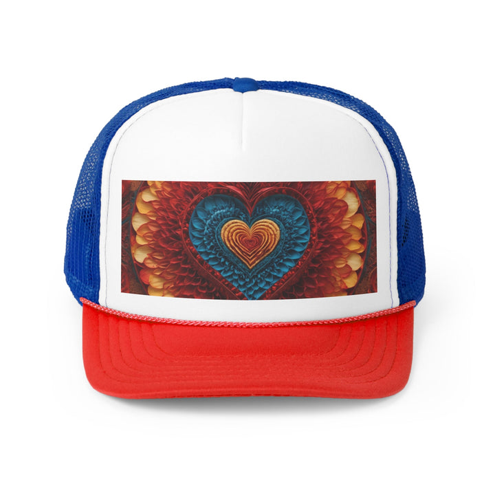 Vibrant Heart Layers - Trucker Hat - Hats - g(0D·IO) - Blue/Red - One size -