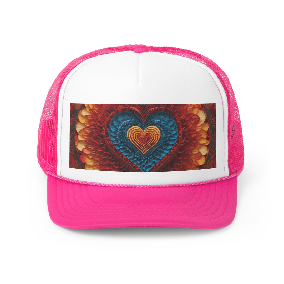 Vibrant Heart Layers - Trucker Hat - Hats - g(0D·IO) - Pink - One size -