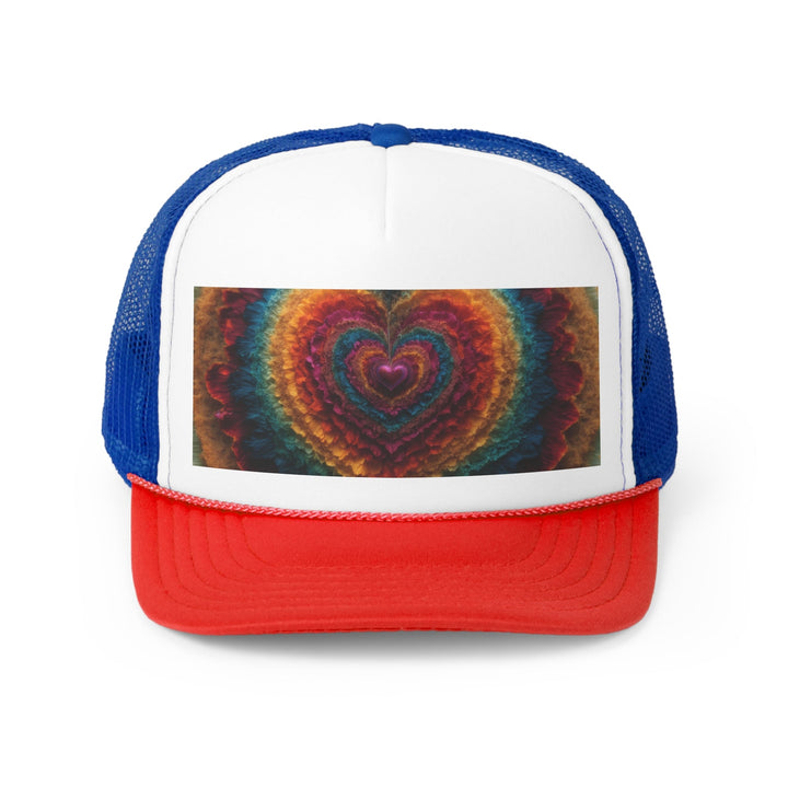 Vibrant Heart Layers - Trucker Hat - Hats - g(0D·IO) - Blue/Red - One size -