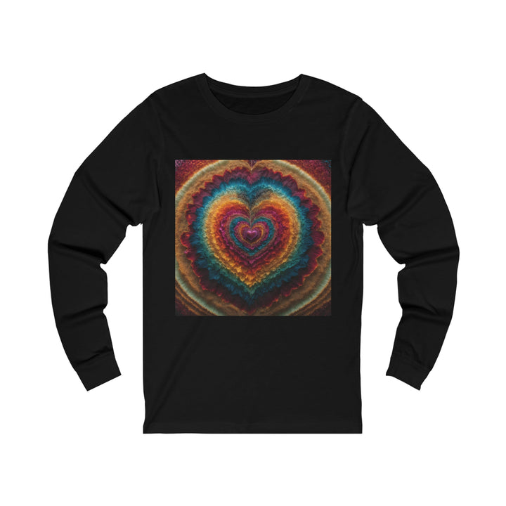 Vibrant Heart Layers - Unisex Jersey Long Sleeve Tee - Long-sleeve - g(0D·IO) - S - Black -