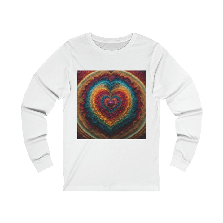 Vibrant Heart Layers - Unisex Jersey Long Sleeve Tee - Long-sleeve - g(0D·IO) - S - White -