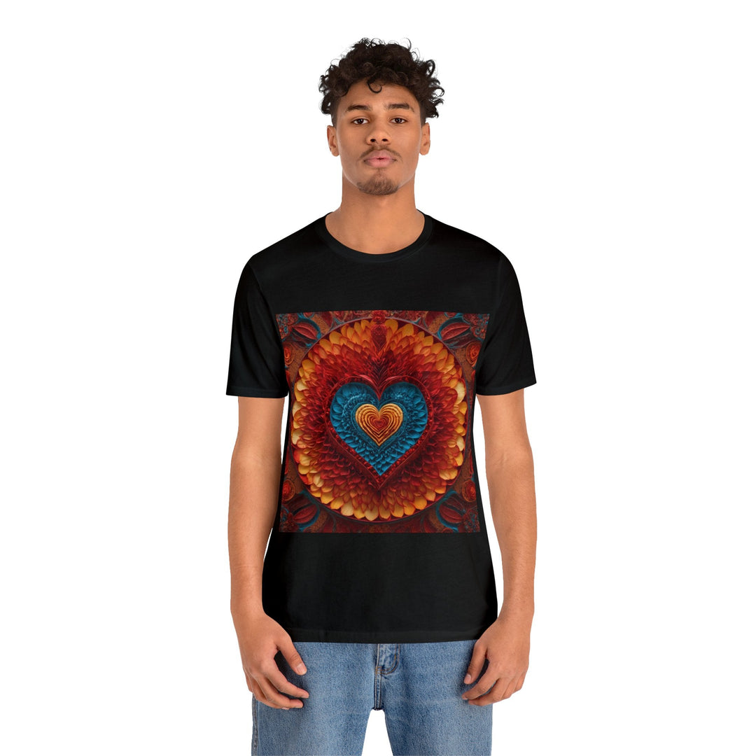 Vibrant Heart Layers - Unisex Jersey Short Sleeve Tee - T-Shirt - g(0D·IO) - Black - S -