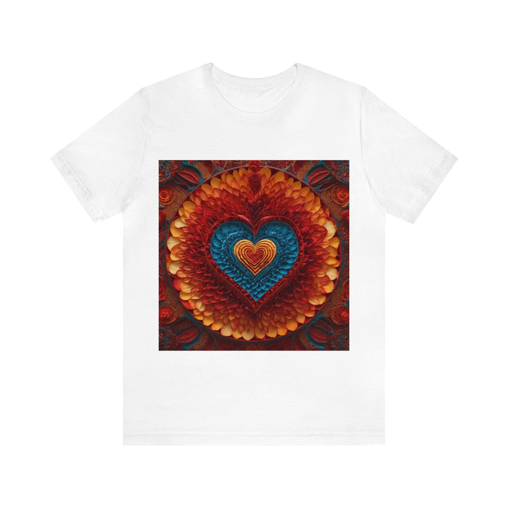 Vibrant Heart Layers - Unisex Jersey Short Sleeve Tee - T-Shirt - g(0D·IO) - White - S -