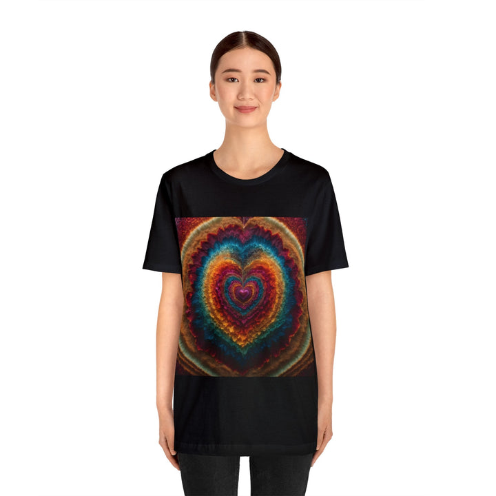 Vibrant Heart Layers - Unisex Jersey Short Sleeve Tee - T-Shirt - g(0D·IO) - Black - S -