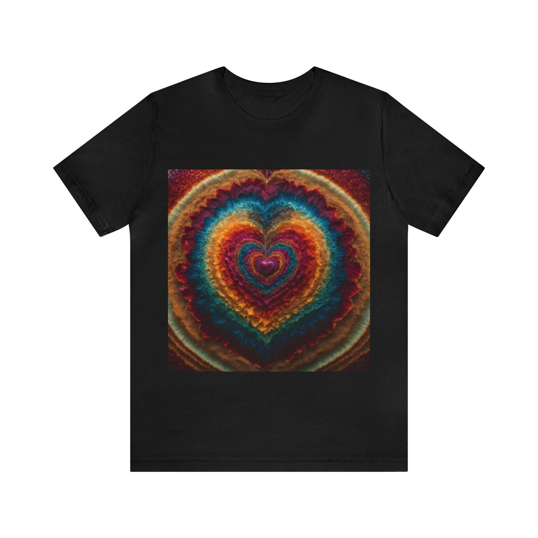 Vibrant Heart Layers - Unisex Jersey Short Sleeve Tee - T-Shirt - g(0D·IO) - Black - S -