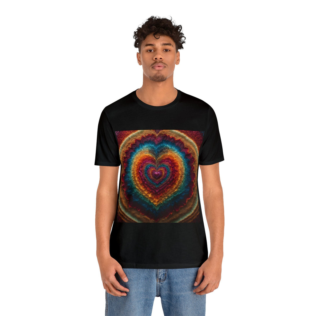 Vibrant Heart Layers - Unisex Jersey Short Sleeve Tee - T-Shirt - g(0D·IO) - Black - S -