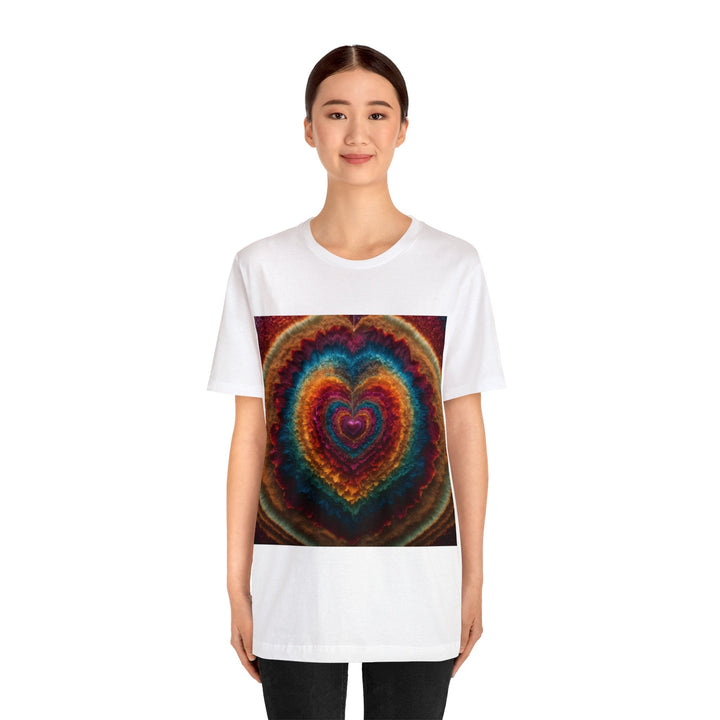 Vibrant Heart Layers - Unisex Jersey Short Sleeve Tee - T-Shirt - g(0D·IO) - Black - S -