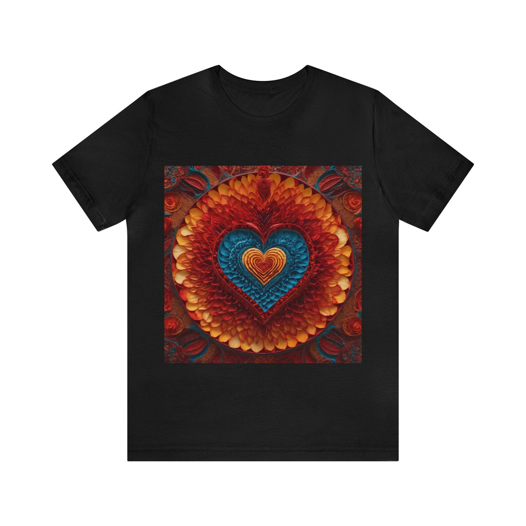 Vibrant Heart Layers - Unisex Jersey Short Sleeve Tee - T-Shirt - g(0D·IO) - Black - S -