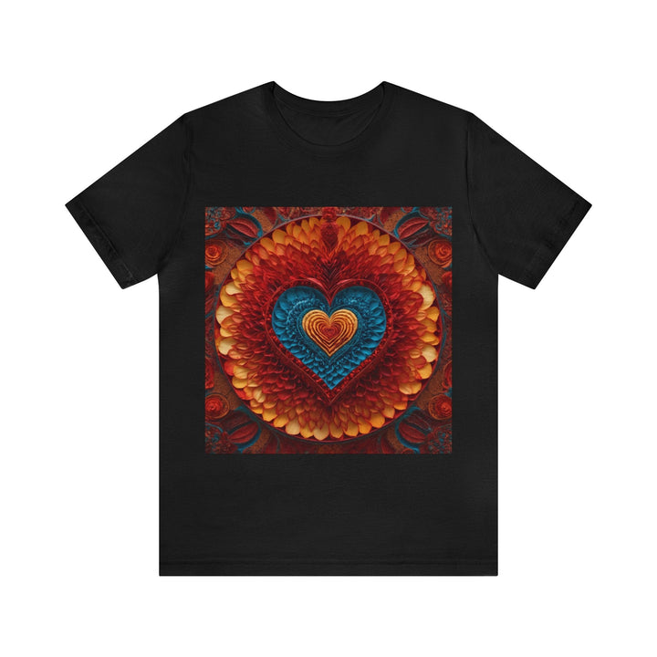 Vibrant Heart Layers - Unisex Jersey Short Sleeve Tee - T-Shirt - g(0D·IO) - Black - S -