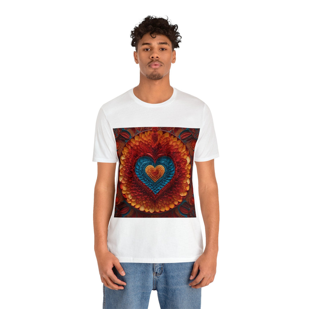 Vibrant Heart Layers - Unisex Jersey Short Sleeve Tee - T-Shirt - g(0D·IO) - Black - S -