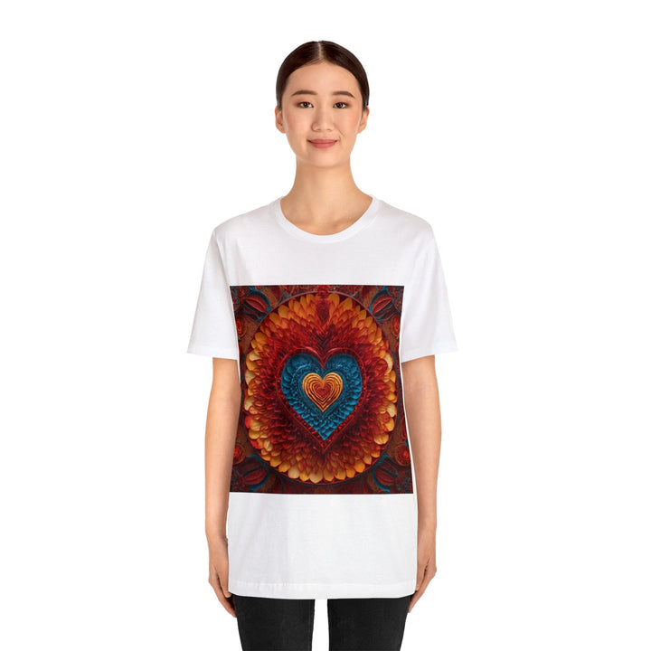 Vibrant Heart Layers - Unisex Jersey Short Sleeve Tee - T-Shirt - g(0D·IO) - Black - S -