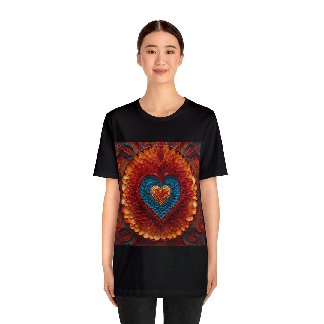 Vibrant Heart Layers - Unisex Jersey Short Sleeve Tee - T-Shirt - g(0D·IO) - Black - S -