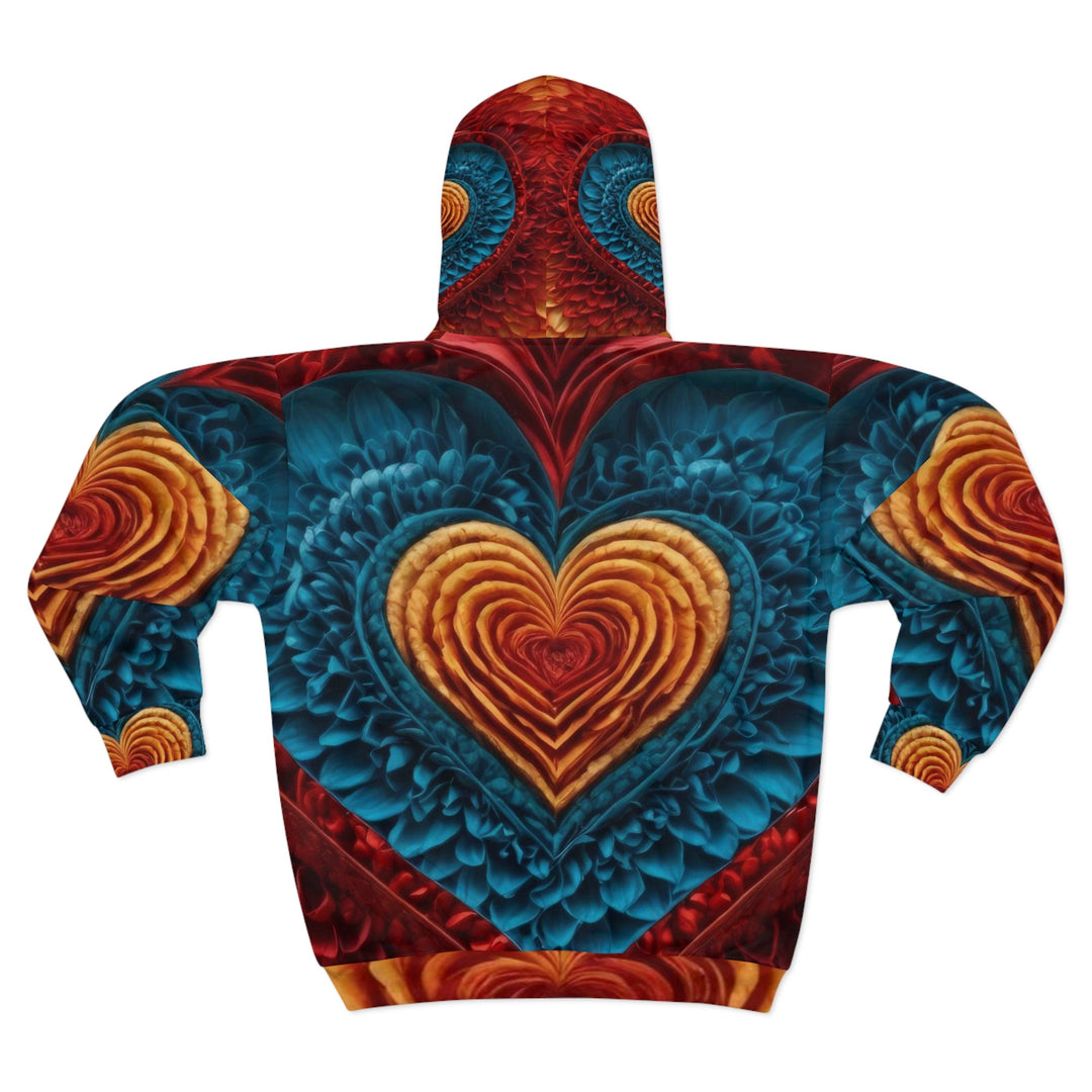 Vibrant Heart Layers - Unisex Zip Hoodie - All Over Prints - g(0D·IO) - XS - -