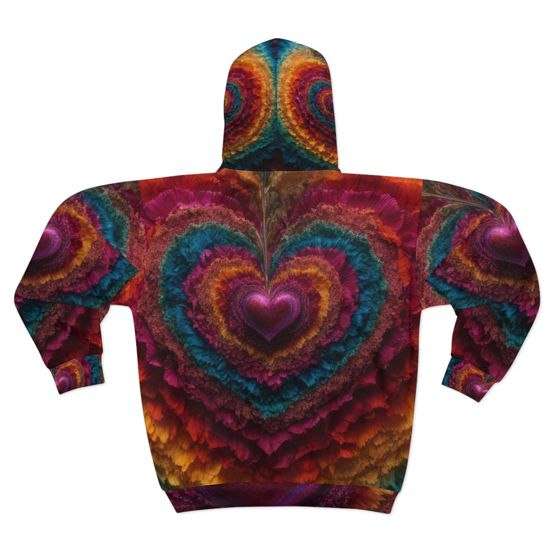 Vibrant Heart Layers - Unisex Zip Hoodie - All Over Prints - g(0D·IO) - XS - -