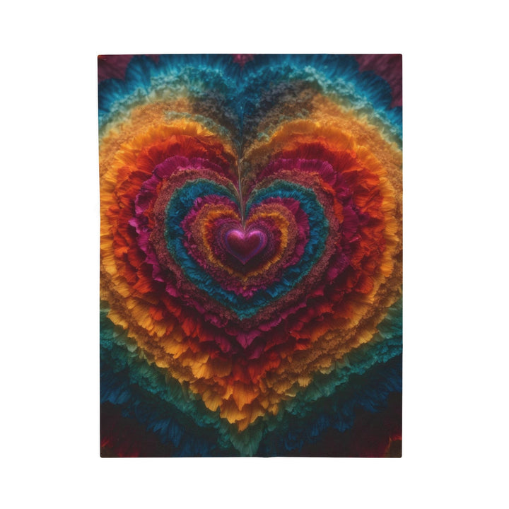 Vibrant Heart Layers - Velveteen Plush Blanket - All Over Prints - g(0D·IO) - 30" × 40" - -