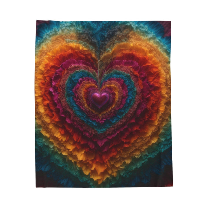 Vibrant Heart Layers - Velveteen Plush Blanket - All Over Prints - g(0D·IO) - 50" × 60" - -