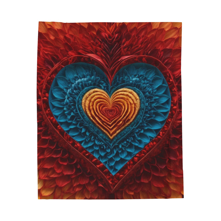 Vibrant Heart Layers - Velveteen Plush Blanket - All Over Prints - g(0D·IO) - 50" × 60" - -