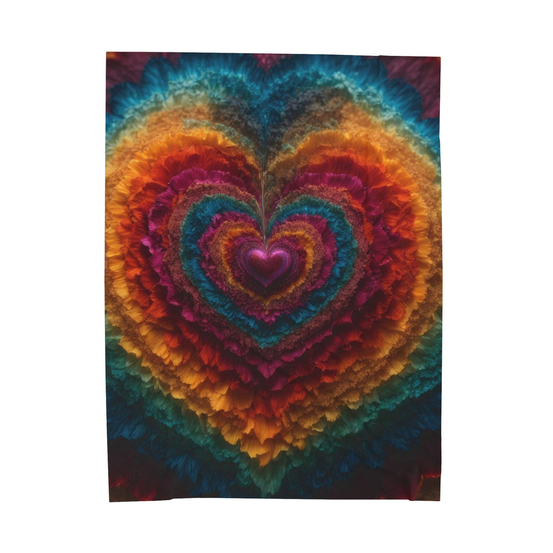 Vibrant Heart Layers - Velveteen Plush Blanket - All Over Prints - g(0D·IO) - 60" × 80" - -