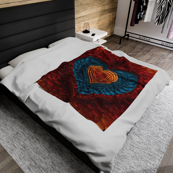 Vibrant Heart Layers - Velveteen Plush Blanket - All Over Prints - g(0D·IO) - 30" × 40" - -