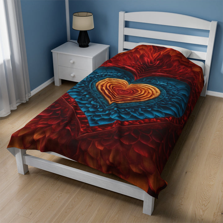 Vibrant Heart Layers - Velveteen Plush Blanket - All Over Prints - g(0D·IO) - 30" × 40" - -