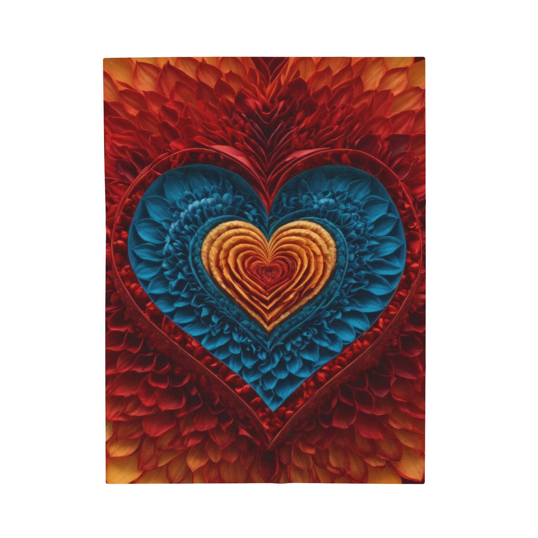 Vibrant Heart Layers - Velveteen Plush Blanket - All Over Prints - g(0D·IO) - 30" × 40" - -