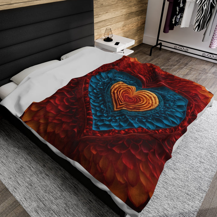 Vibrant Heart Layers - Velveteen Plush Blanket - All Over Prints - g(0D·IO) - 30" × 40" - -