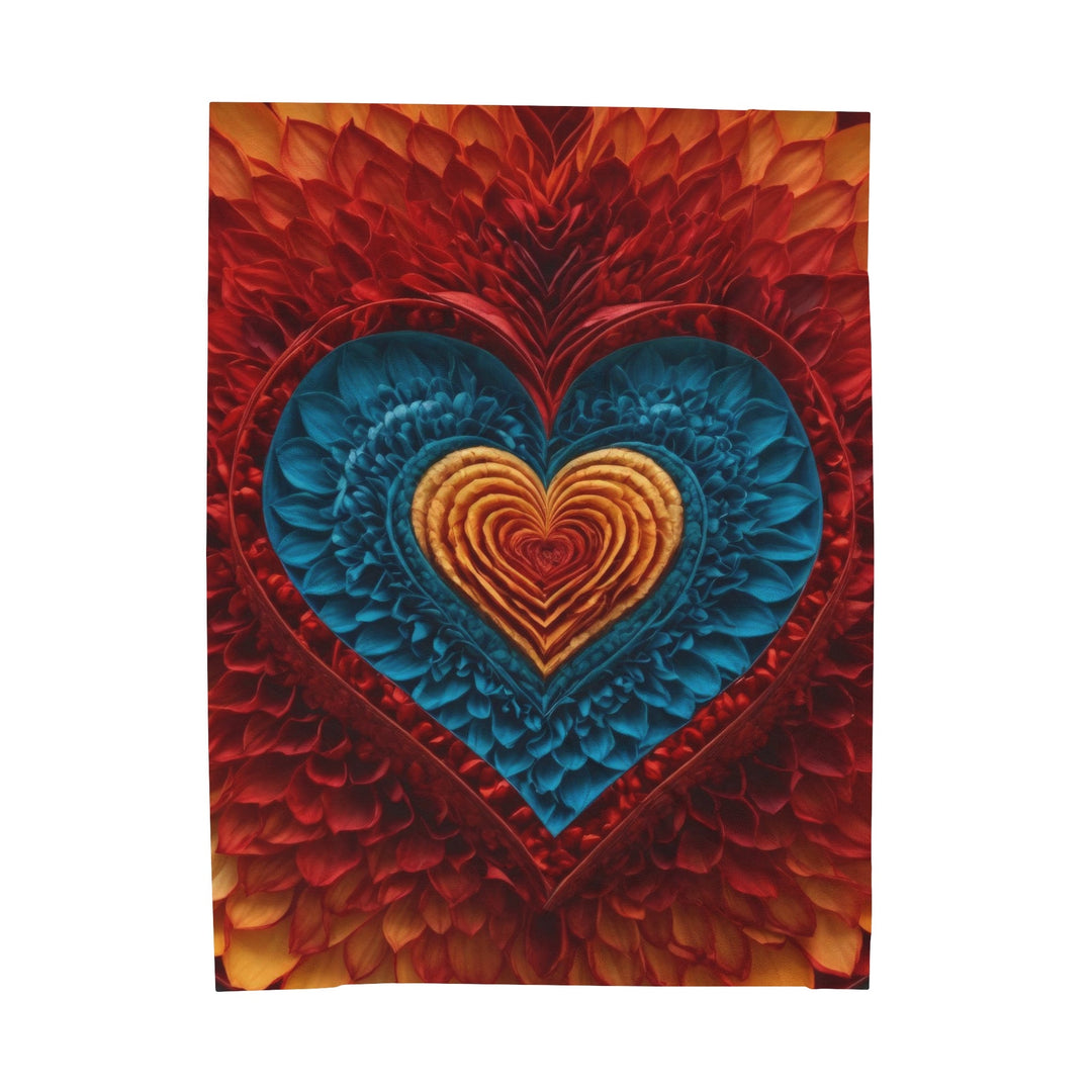 Vibrant Heart Layers - Velveteen Plush Blanket - All Over Prints - g(0D·IO) - 60" × 80" - -