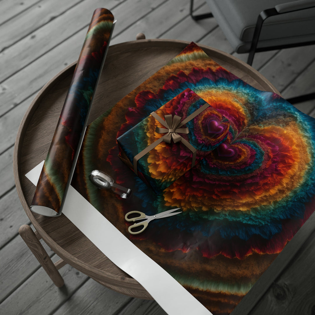 Vibrant Heart Layers - Wrapping Paper - Home Decor - g(0D·IO) - 30" x 180" - Matte -